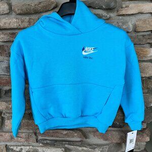 NIKE KIDS ICON FLEECE L/S PULLOVER HOODIE Size 7 4 Baltic Blue NWT